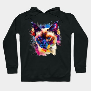 Ragdoll Cat Painting Colorfull Pop Art Design For Cat Onwer Hoodie